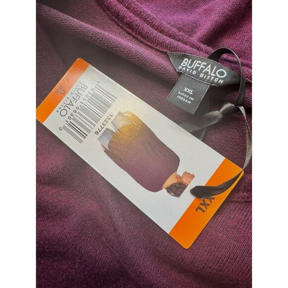 Buffalo Soft Wine Size XXL Oversized Long Sleeve David Bitton Knit Sweater Ligh - Picture 4 of 10